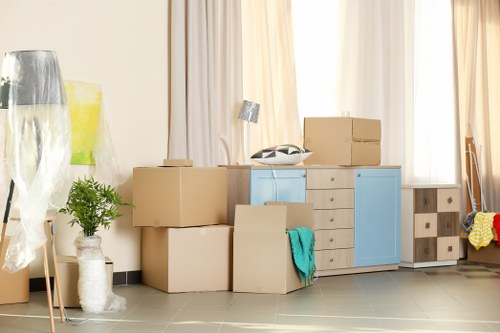 Removal team handling a local move in Tooting street setting