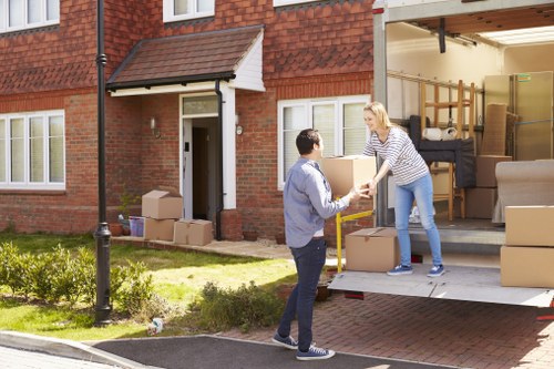Removal team planning a move in a Tooting street