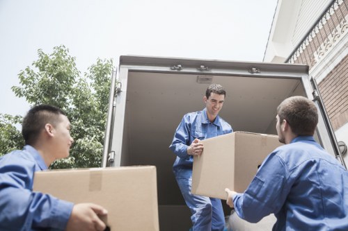 Customer discussing a service concern with a moving representative