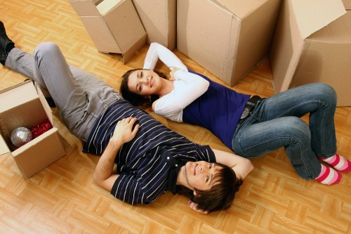 Prepared moving checklist and boxed belongings for a house removal in Tooting